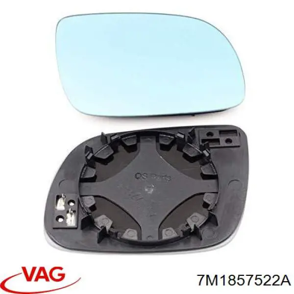 7M1857522A VAG cristal de espejo retrovisor exterior derecho