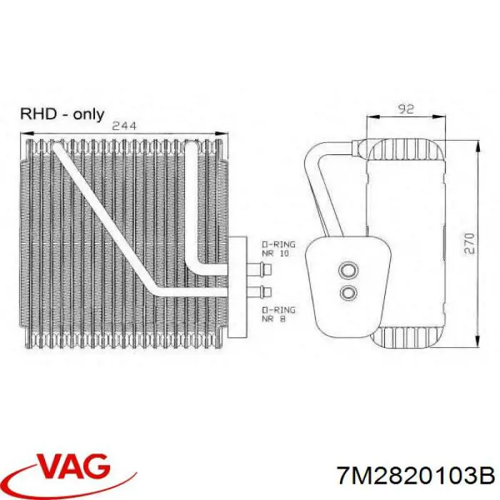 Evaporador de aire acondicionado VAG 7M2820103B precio, desde 188,19 EUR