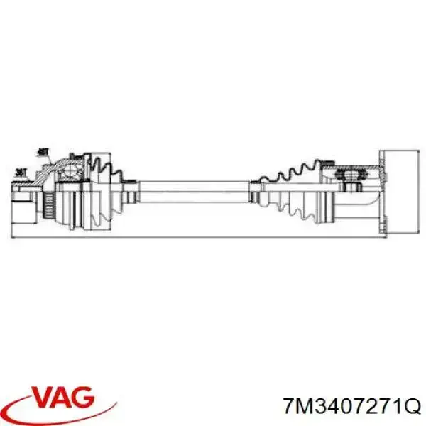 7M3407271Q VAG árbol de transmisión delantero