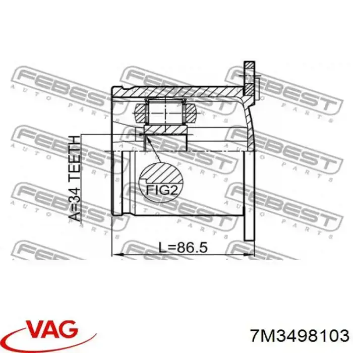 Junta homocinética interna delantera VAG 7M3498103 precio, desde 33,47 EUR