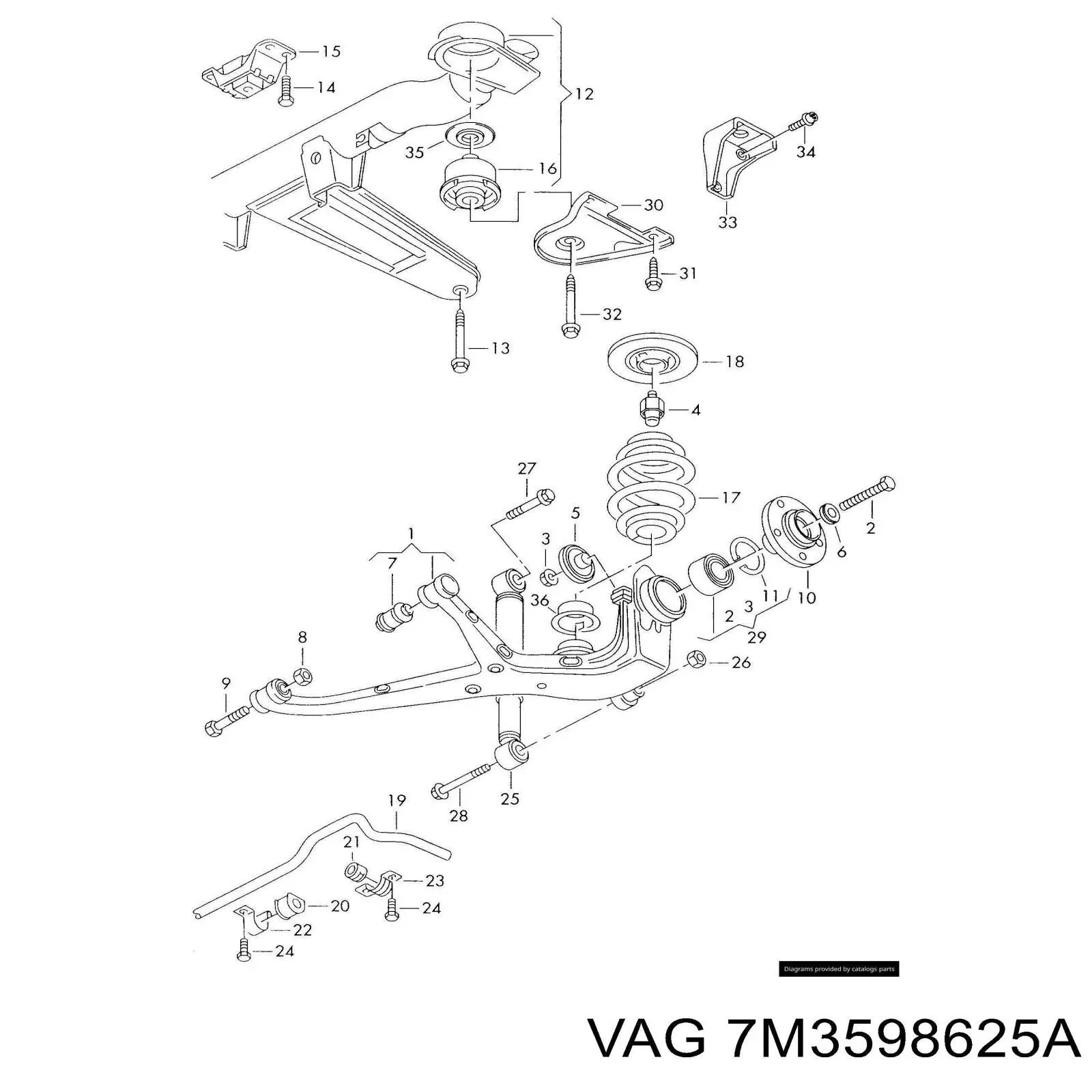 Comprar 7M3598625A VAG Cojinete de rueda trasero