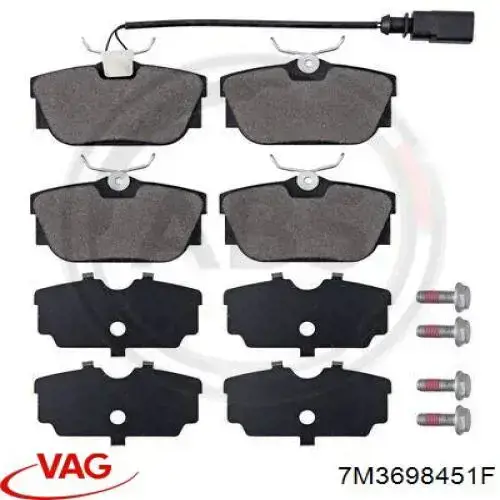 Comprar 7M3698451F VAG Pastillas de freno traseras