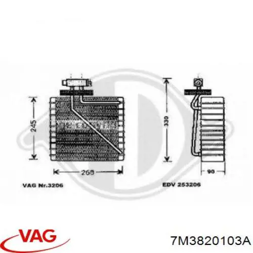 Comprar 7M3820103A VAG Evaporador de aire acondicionado