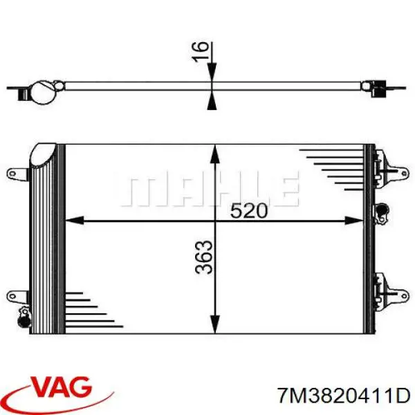 7M3820411D VAG condensador aire acondicionado
