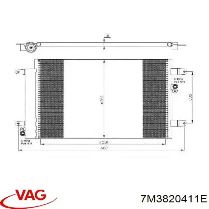 Aire acondicionado capacitor VAG 7M3820411E precio, desde 62,78 EUR