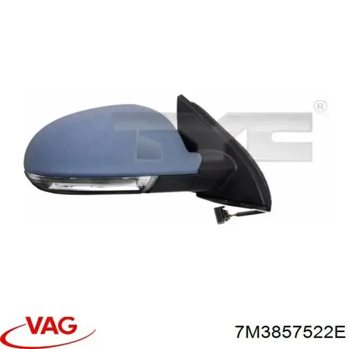7M3857522E VAG Cristal de espejo retrovisor derecho
