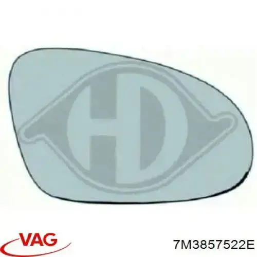 Cristal de retrovisor exterior derecho VAG 7M3857522E