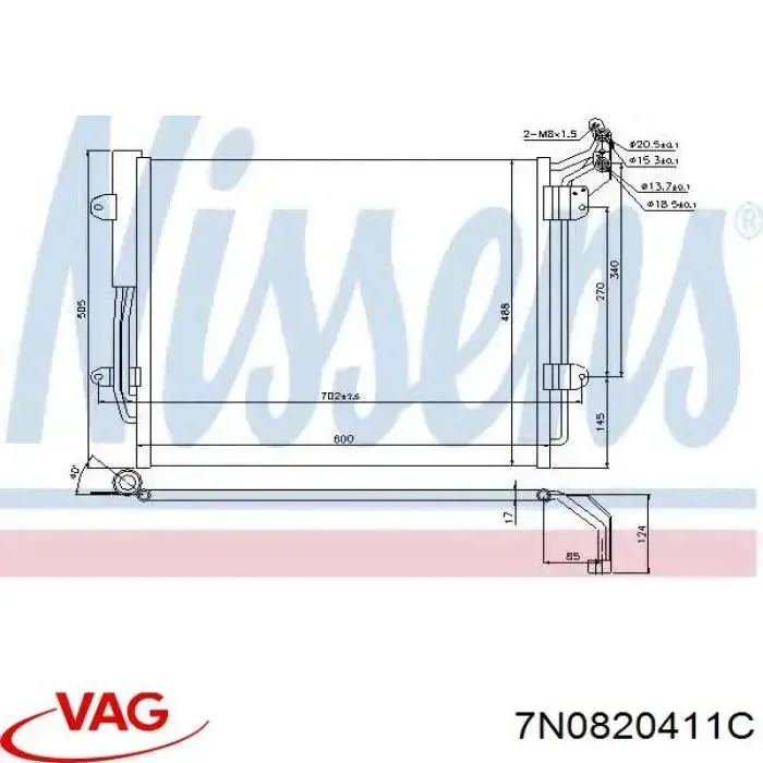 Aire acondicionado capacitor VAG 7N0820411C precio, desde 124,86 EUR