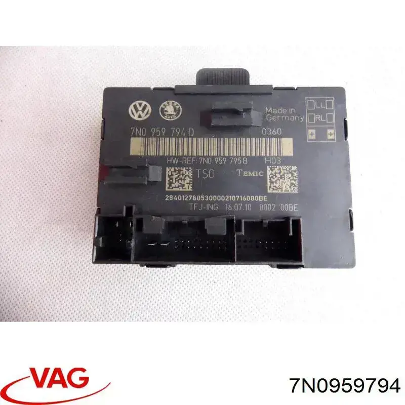 Comprar 7N0959794 VAG Módulo de confort de la puerta trasera