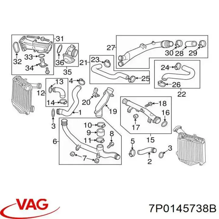 Comprar 7P0145738B VAG Tubo intercooler