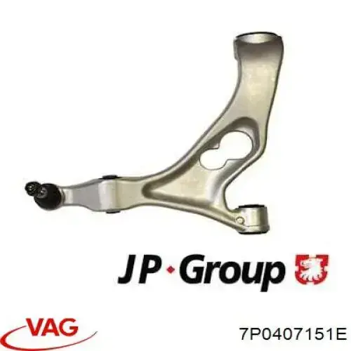 Brazo inferior izquierdo de la suspensión delantera 7P0407151E VAG
