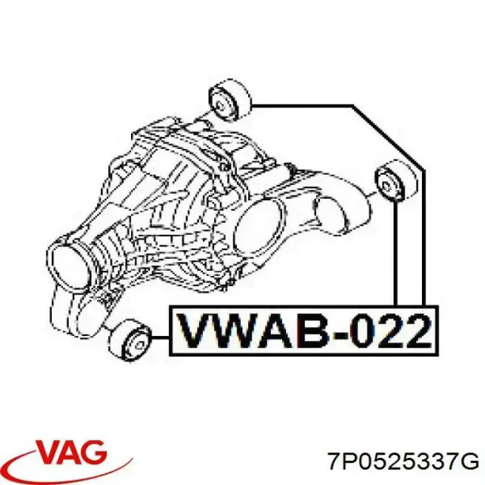 7P0525337G VAG silentblock, soporte de diferencial, eje delantero, delantero
