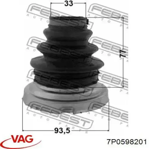 Comprar 7P0598201 VAG Fuelle exterior del eje de transmisión trasero