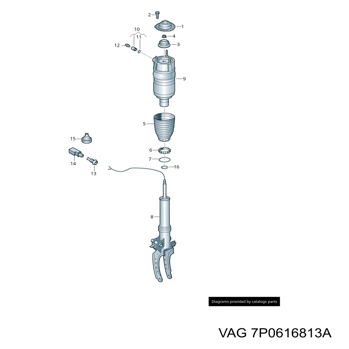 Válvula, sistema de aire comprimido para Volkswagen Touareg (7P5)