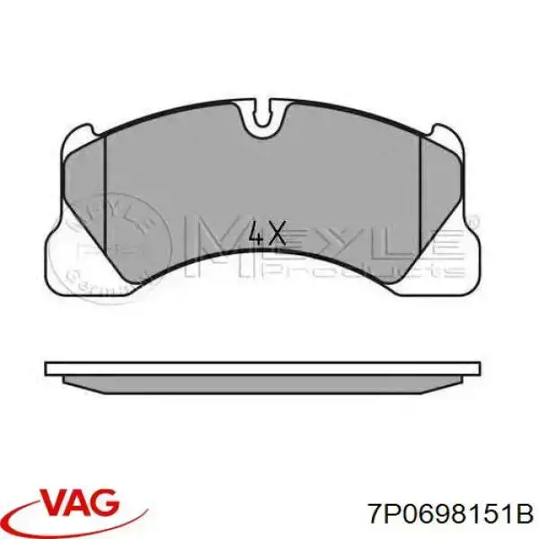7P0698151B VAG Pastillas delanteras