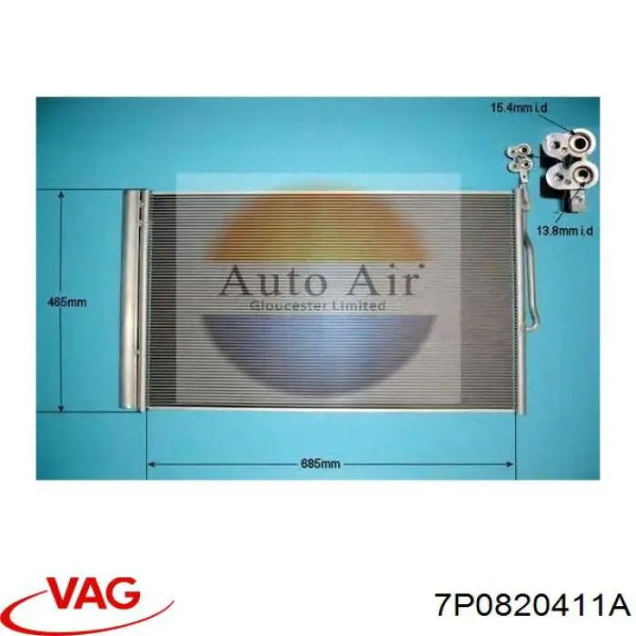 7P0820411A VAG Radiador de aire acondicionado
