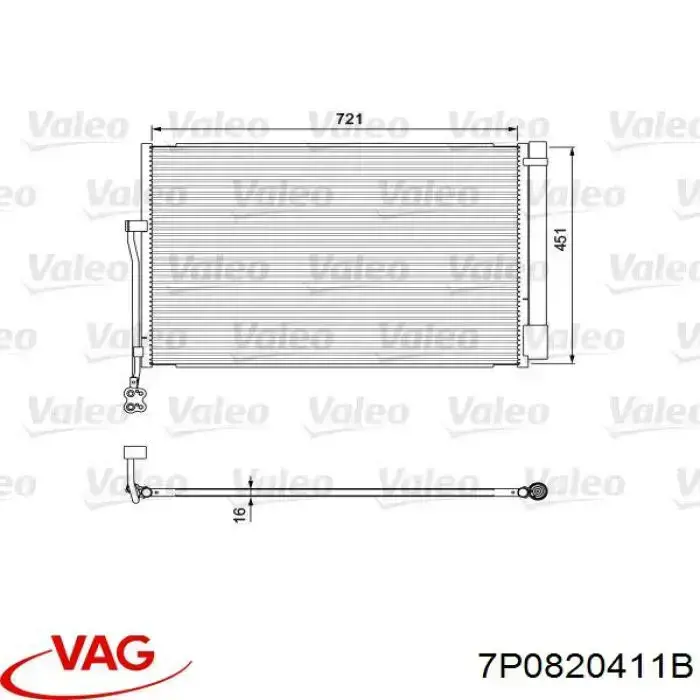Comprar 7P0820411B VAG Condensador de aire acondicionado