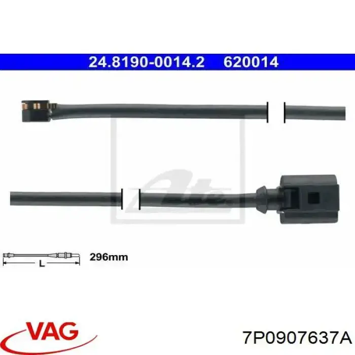 Sensor de desgaste de las pastillas de freno delanteras VAG 7P0907637A precio, desde 7,62 EUR