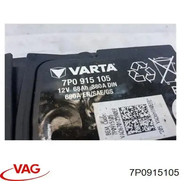 Batería de arranque VAG 7P0915105 precio, desde 139,83 EUR