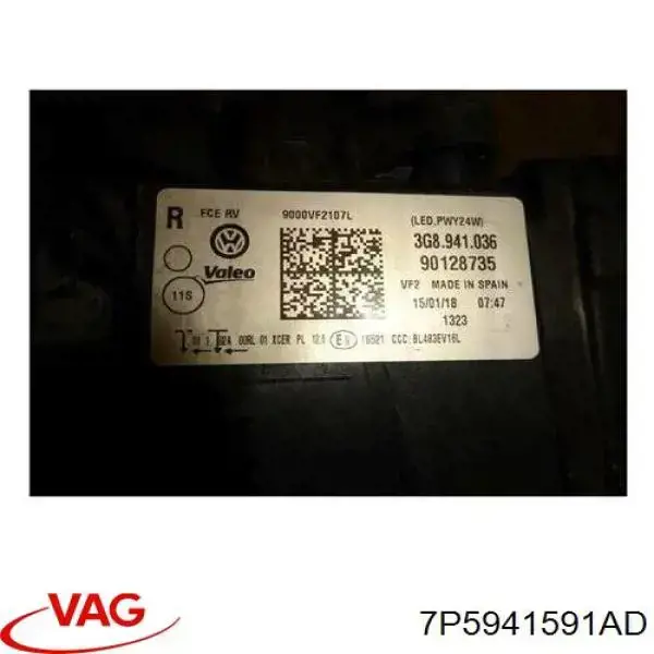 7P5941591AD VAG Módulo de control de luces de faros (ECU)