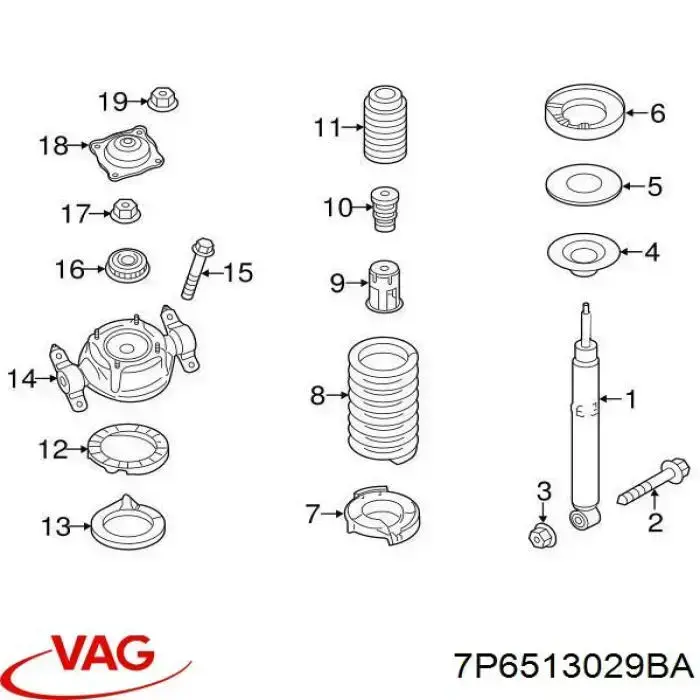 Comprar 7P6513029BA VAG Amortiguador trasero