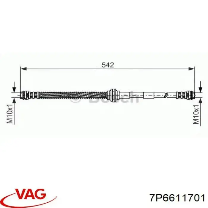 Tubo flexible de frenos delantero VAG 7P6611701