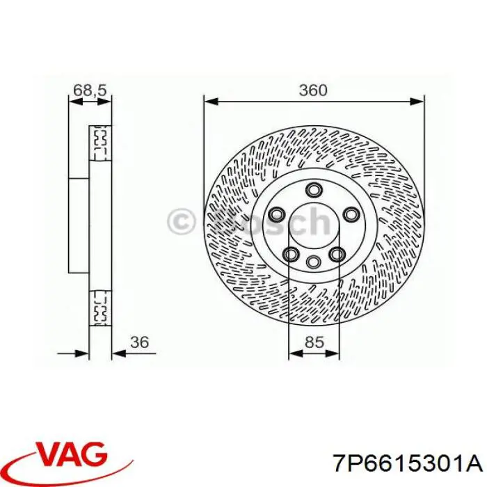 Frenos delanteros VAG 7P6615301A precio, desde 148,06 EUR