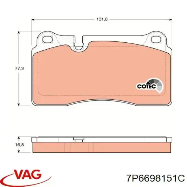 7P6698151C VAG Pastillas delanteras
