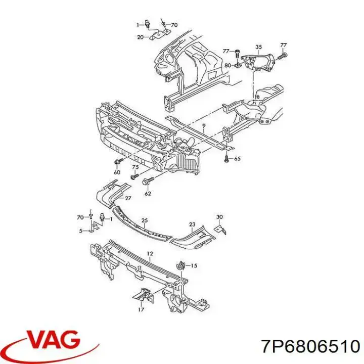 Comprar 7P6806510 VAG Soporte de fijación del faro delantero derecho