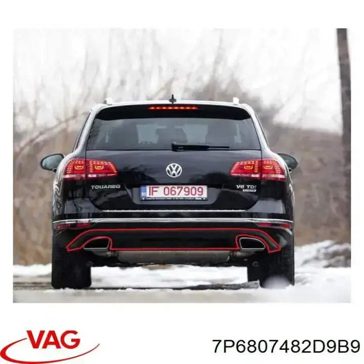 Alerón del parachoques trasero VAG 7P6807482D9B9 precio, desde 236,74 EUR
