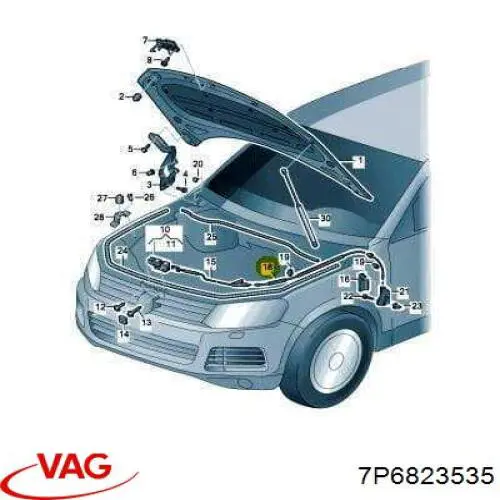 Comprar 7P6823531 VAG Cable de capó del motor