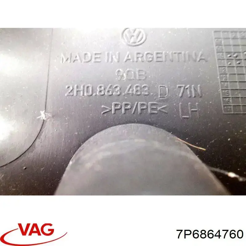 Comprar 7P6864760 VAG Aislamiento acústico del cortafuegos