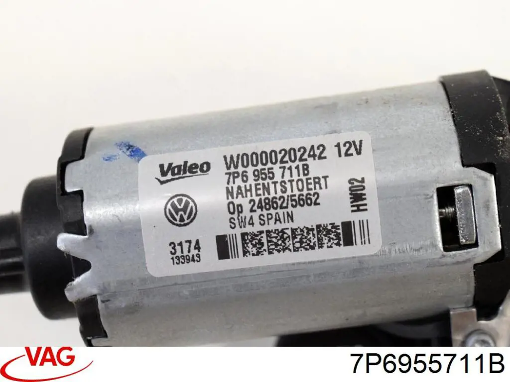 7P6955711B VAG motor limpiaparabrisas luna trasera