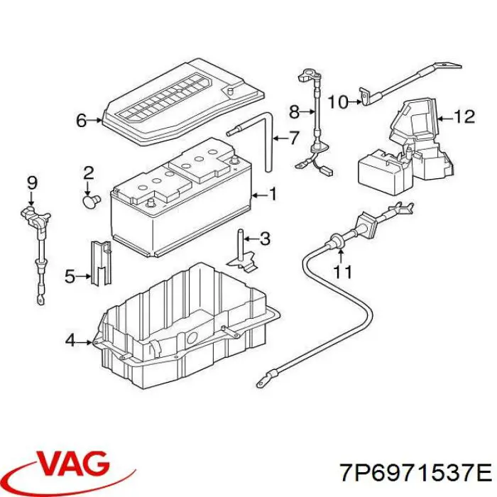 Cable de masa para batería para Audi Q7 (4M)