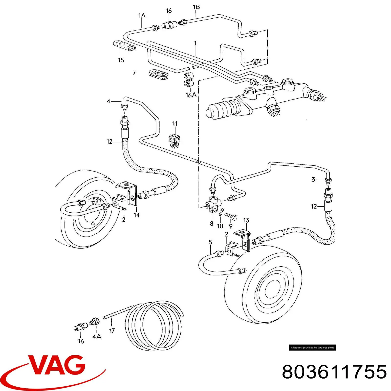 113611755 Porsche tee de tubo de freno