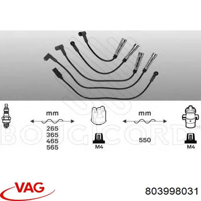 Cables de bujías 803998031 VAG