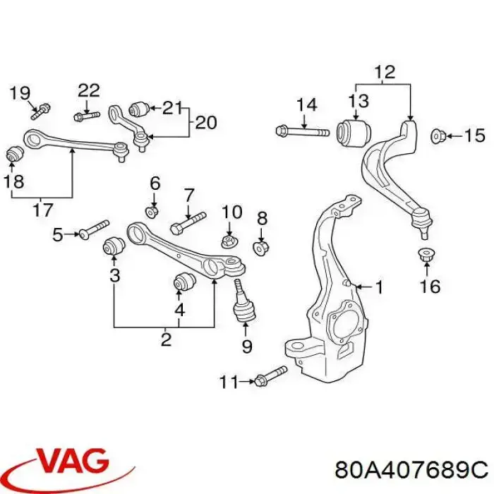 Rótula inferior de suspensión VAG 80A407689B precio, desde 31,83 EUR