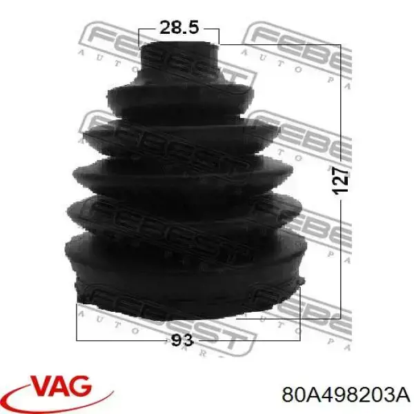 Fuelle, palier delantero exterior VAG 5QN498203A precio, desde 12,84 EUR