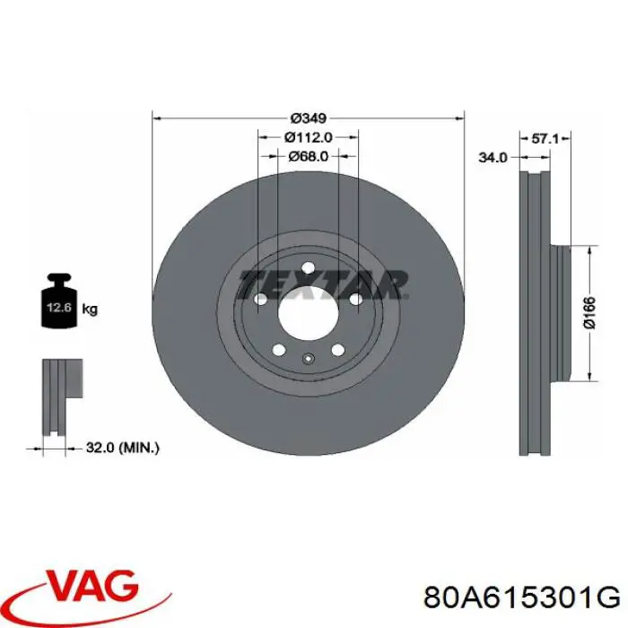 Frenos delanteros VAG 80A615301G precio, desde 102,87 EUR