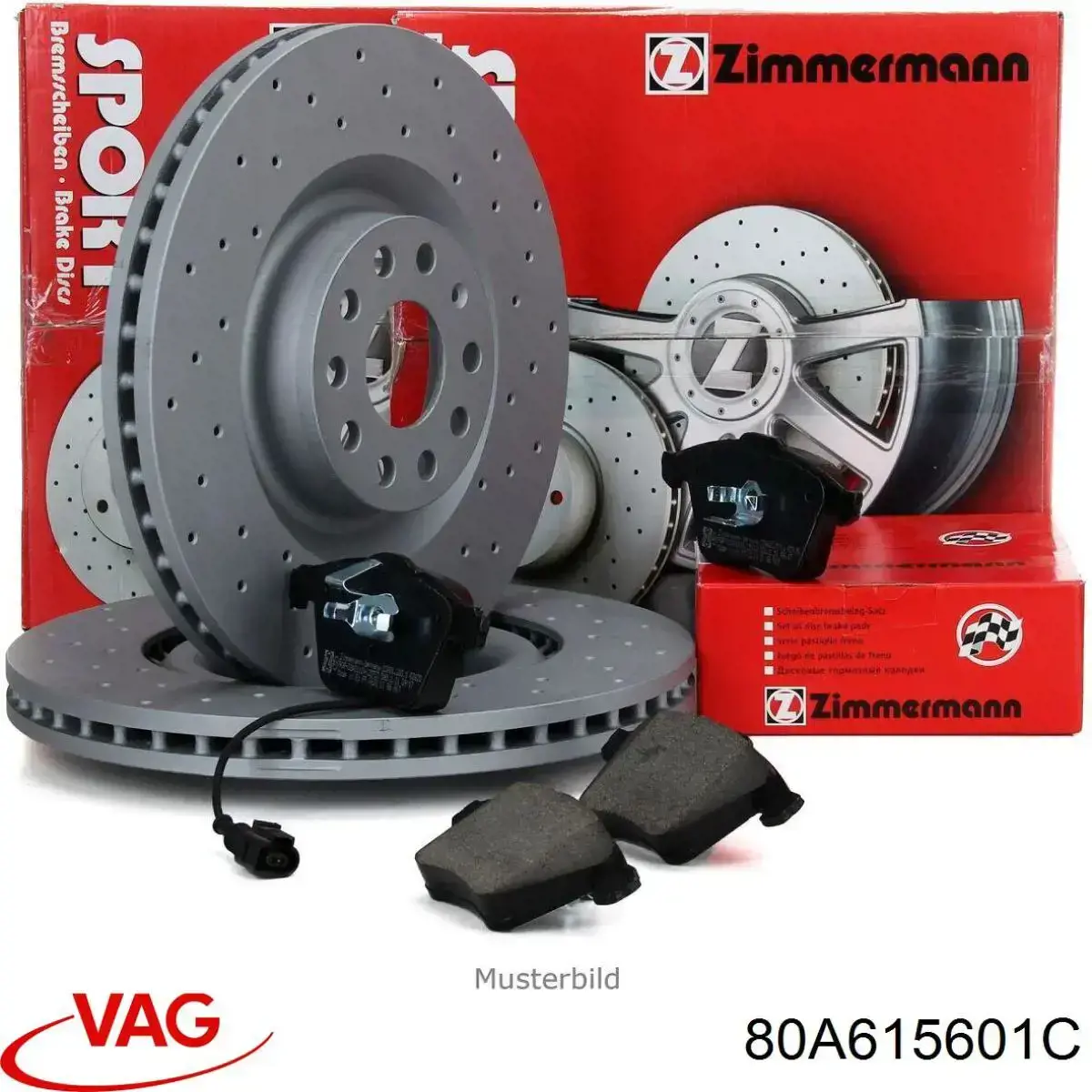 Disco de freno trasero 80A615601C VAG