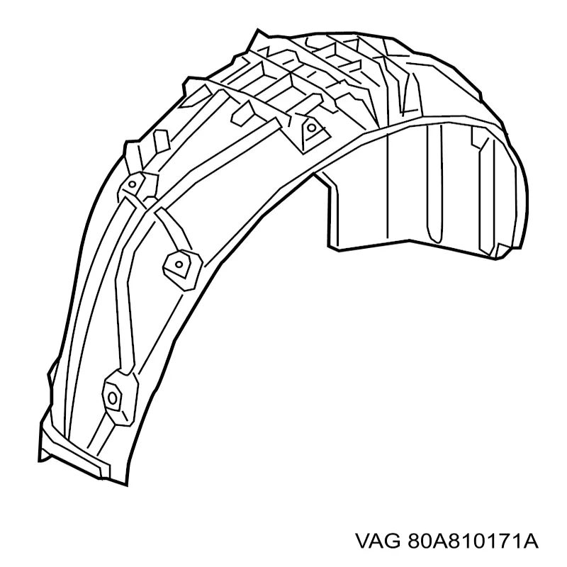 80A810171A VAG guardabarros interior, aleta trasera, izquierdo