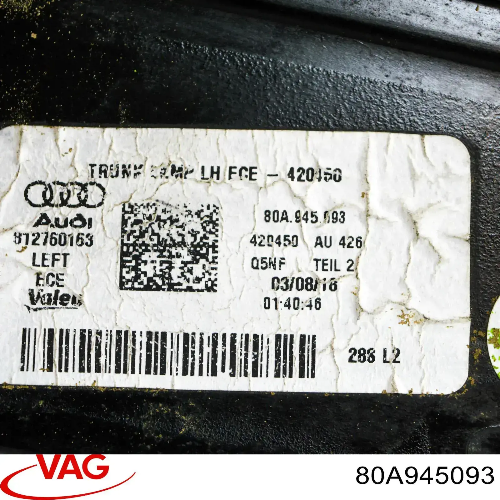 Comprar 80A945093 VAG Piloto trasero izquierdo
