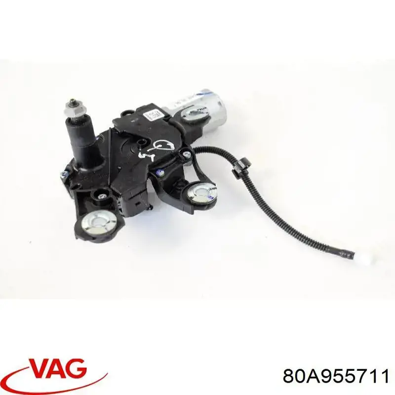 Motor limpiaparabrisas, trasera 80A955711 VAG