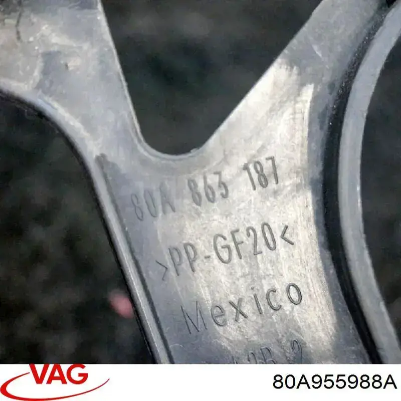 Boquilla del lavaparabrisas derecha 80A955988A VAG