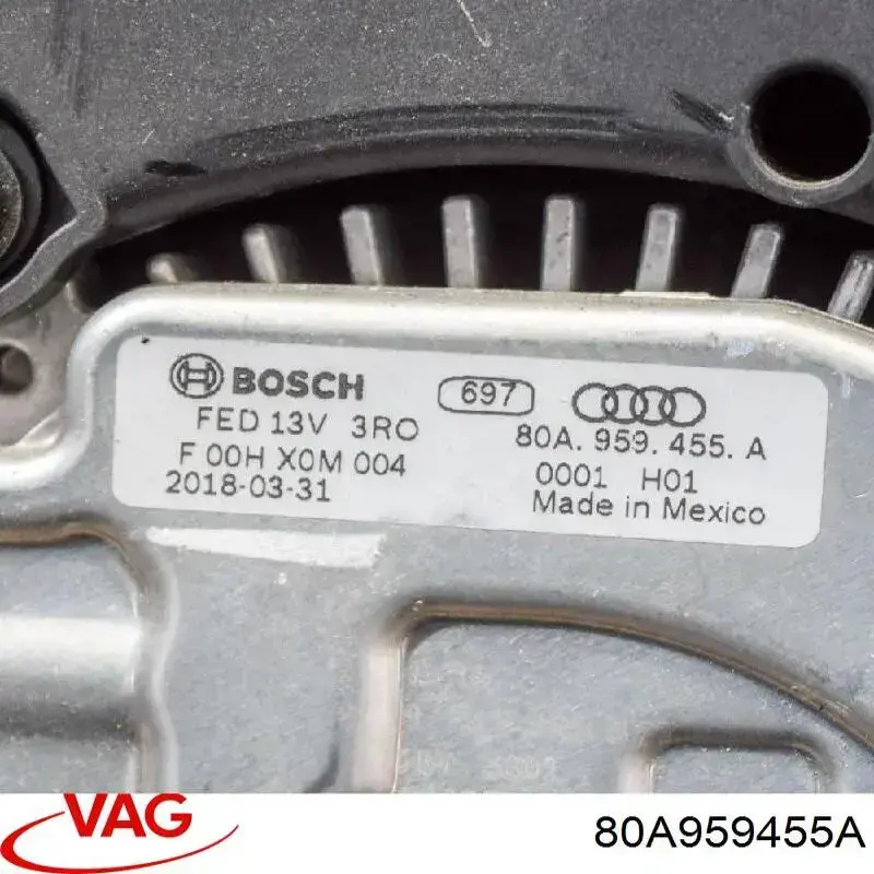 Comprar 80A959455A VAG Ventilador eléctrico de refrigeración completo izquierdo (motor y hélice)
