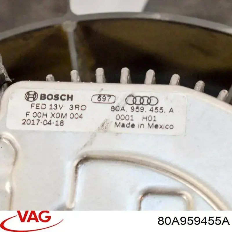 Ventilador eléctrico de refrigeración completo izquierdo (motor y hélice) VAG 80A959455A precio, desde 348,48 EUR