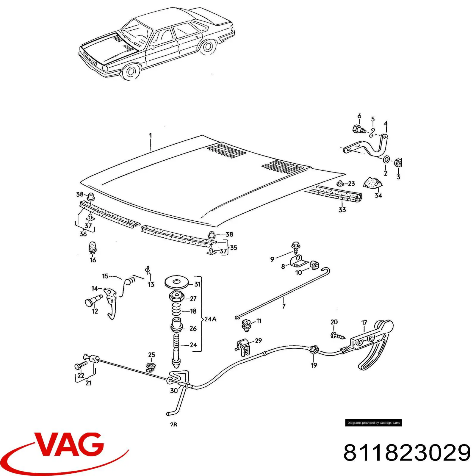 Capó delantero para Audi 80 B2 81, 85