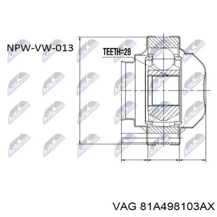 Comprar 81A498103AX VAG Junta homocinética interna delantera