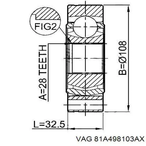 Junta homocinética interna delantera VAG 81A498103AX precio, desde 32,37 EUR