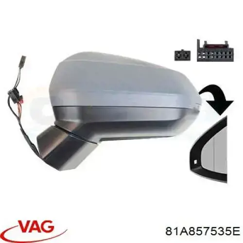 Comprar 81A857535E VAG Cristal de espejo retrovisor exterior izquierdo